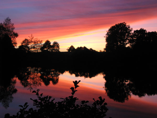 amazing sunset over lake